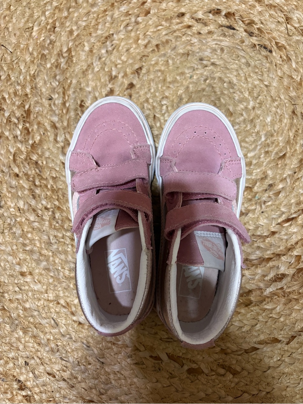 Vans Sk8-Mid Reissue V High Top Sneakers Pink Gold Metallic Kids Size 13 - Picture 8 of 8